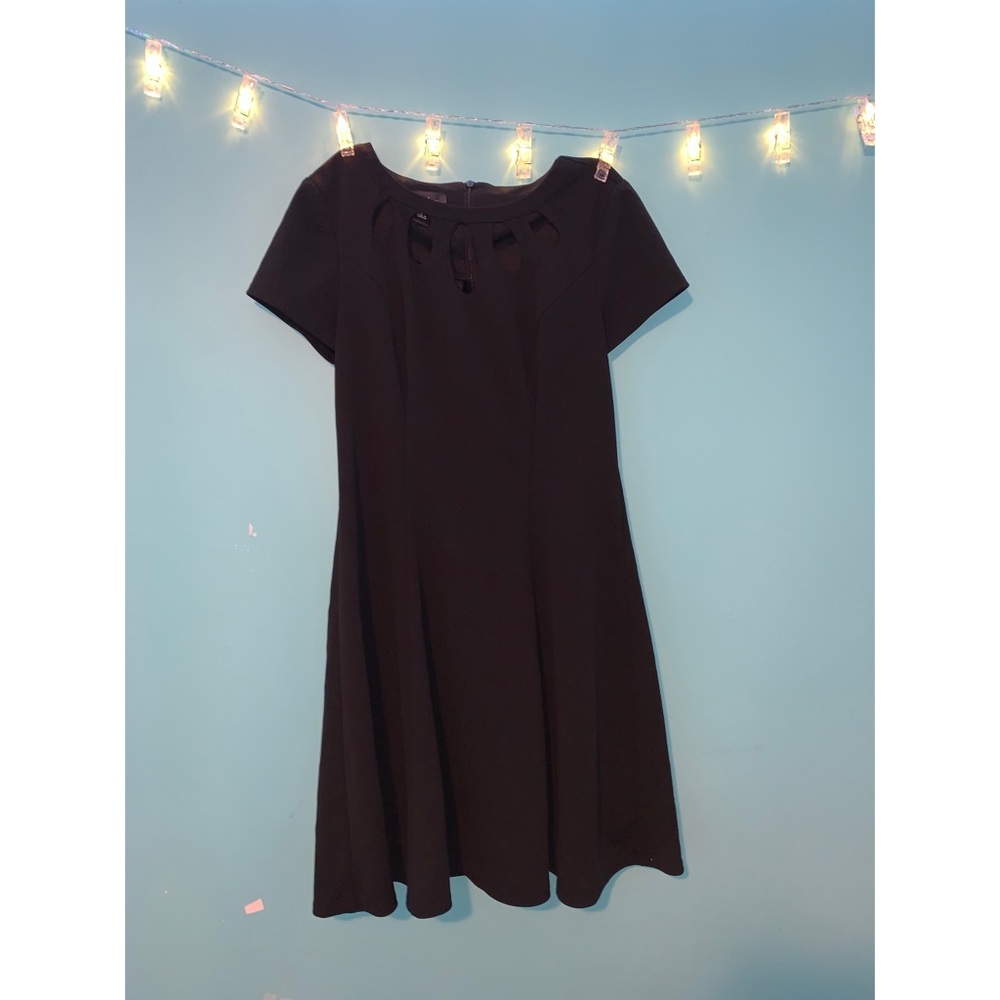 Black Cocktail Dress with cutouts on neckline